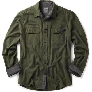 Mens  Hunter Green Mood Cotton Flannel Shirt Long Sleeve Casual Outdoor Plaid